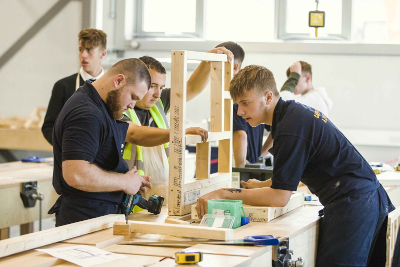 Construction students working in our Advanced Construction Engineering Centre.