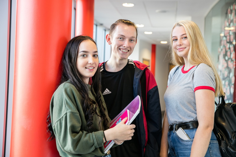 A group of Northampton College students smiling together