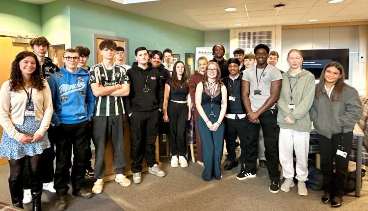 Photo shows Northampton College students posing after the ceremony.