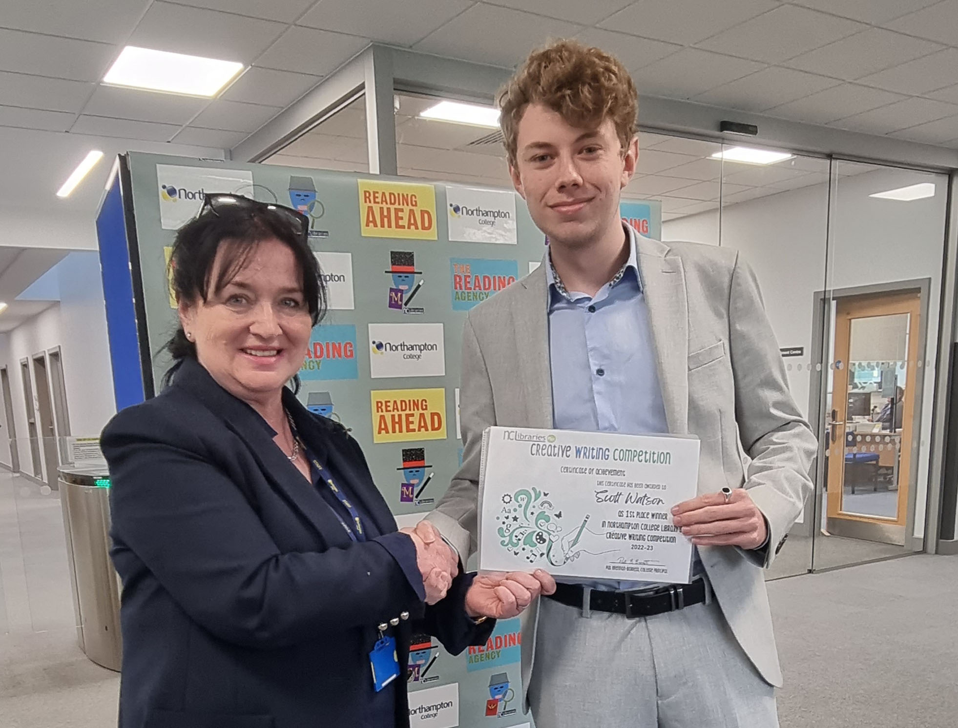 Northampton College Principal, Pat Brennan-Barrett, poses with student award winner