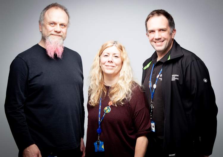 Photo shows Northampton College lecturers Charlie Naylor Sarah Thursby and Mark Bradshaw.