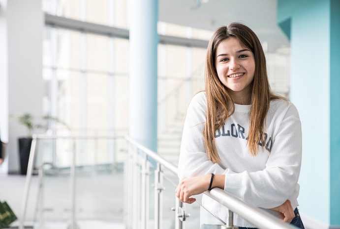 Student smiling