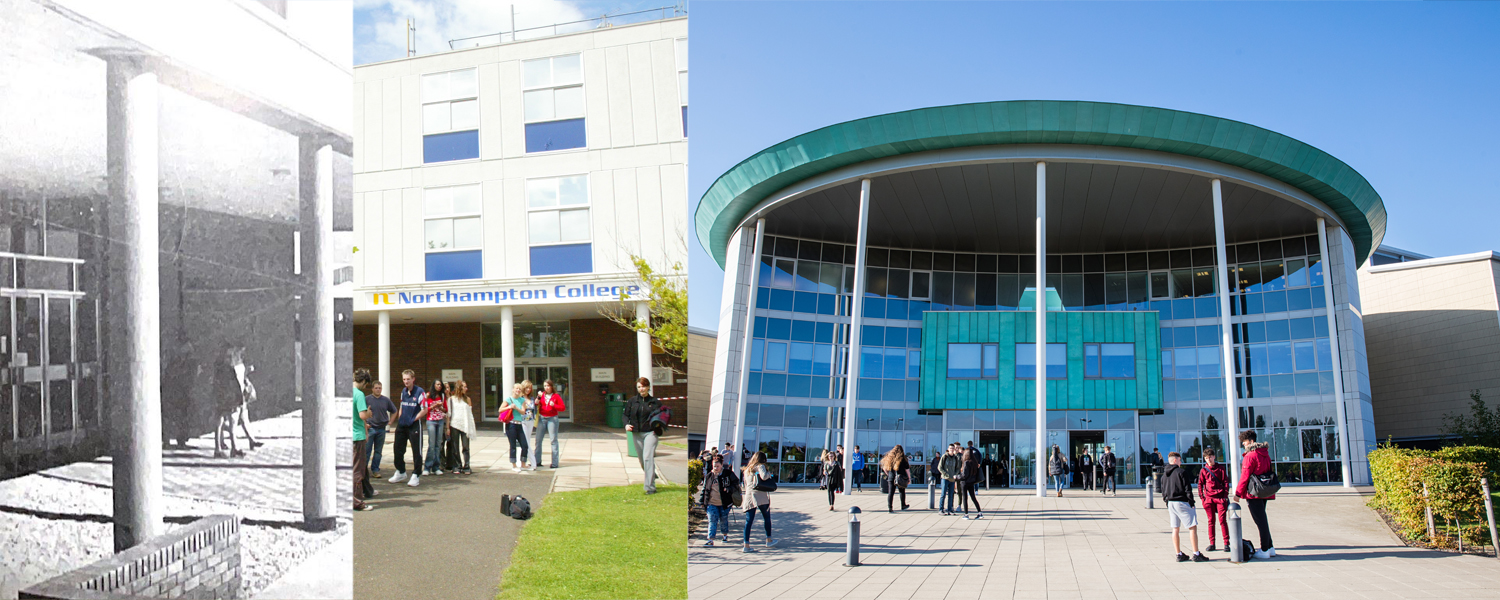 A comparison of our Booth Lane campus over the years - from 1973 to 2023